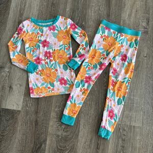 Little Sleepies Beachy Blooms Toddler Girl Two-Piece Pajamas Set - Size: 3T